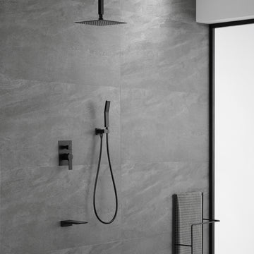 Ceiling Mounted Rain Shower System, 10" Rain Shower Faucet Set